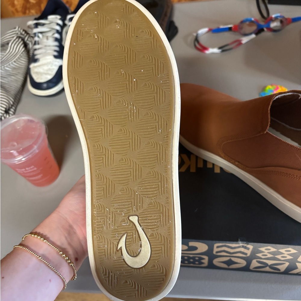 OluKai Women’s Pehuea Ankle Shoes Brown Slip-On Loafers - Picture 4 of 8